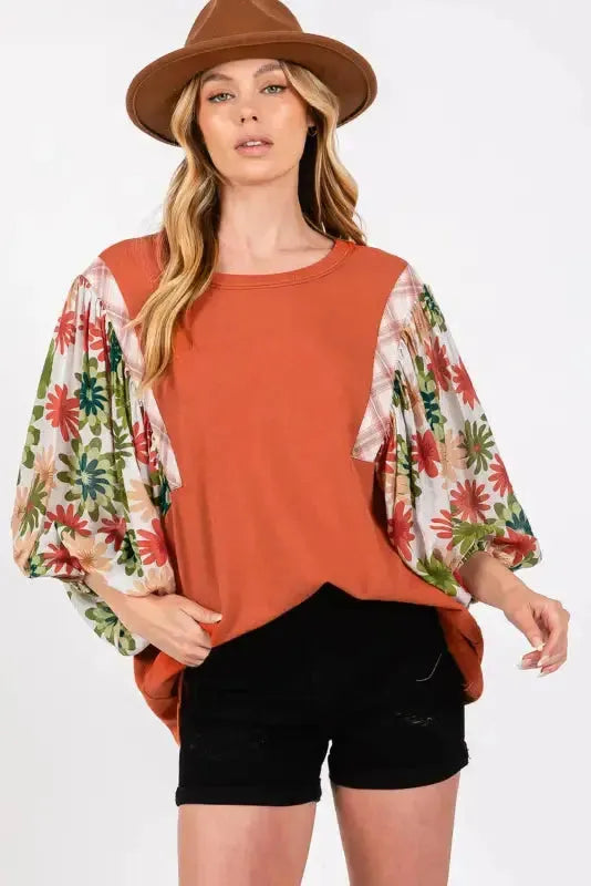 Desert Blossom Puff Sleeve Blouse