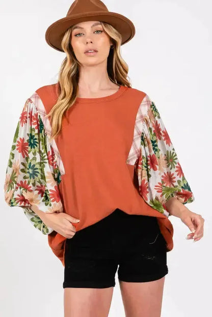 Desert Blossom Puff Sleeve Blouse
