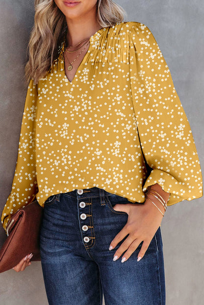 Split Neck Crinkled Blouse