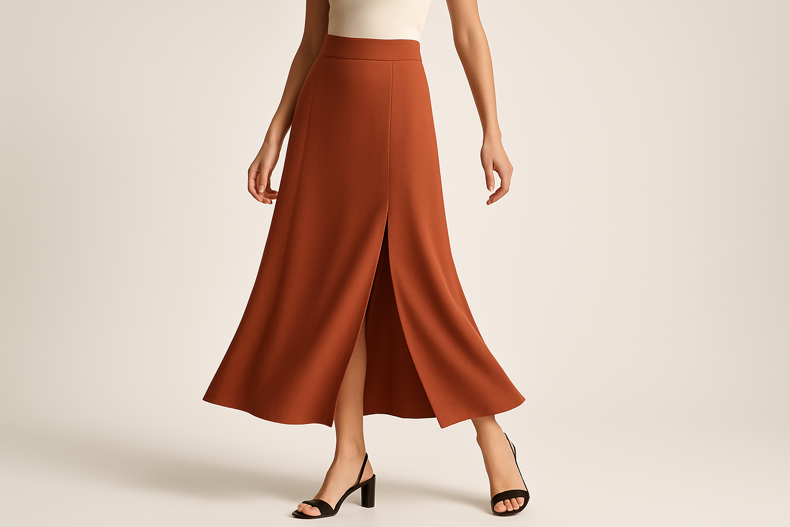 Eclipse High‑Waist Slit Skirt