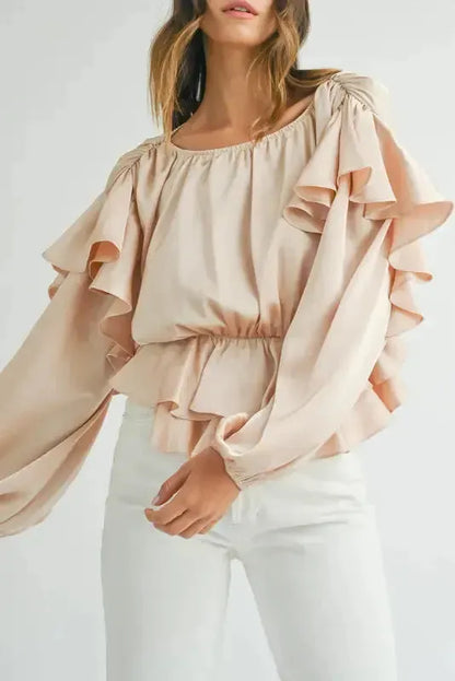Elegant Ruffled Peplum Blouse