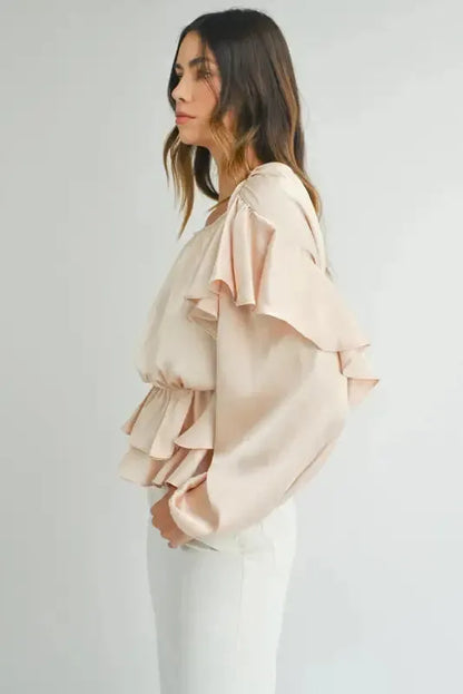 Elegant Ruffled Peplum Blouse