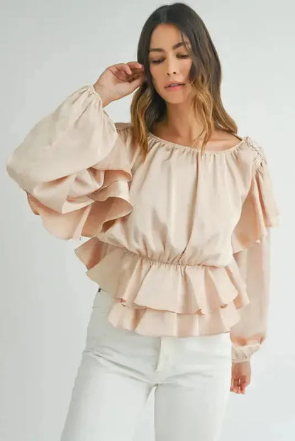 Elegant Ruffled Peplum Blouse