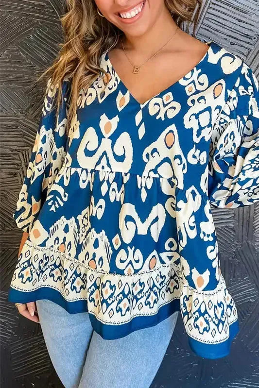 Ethno-Chic Flowy Fit Blouse