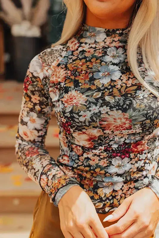 Fleur Sophistication Mesh Top