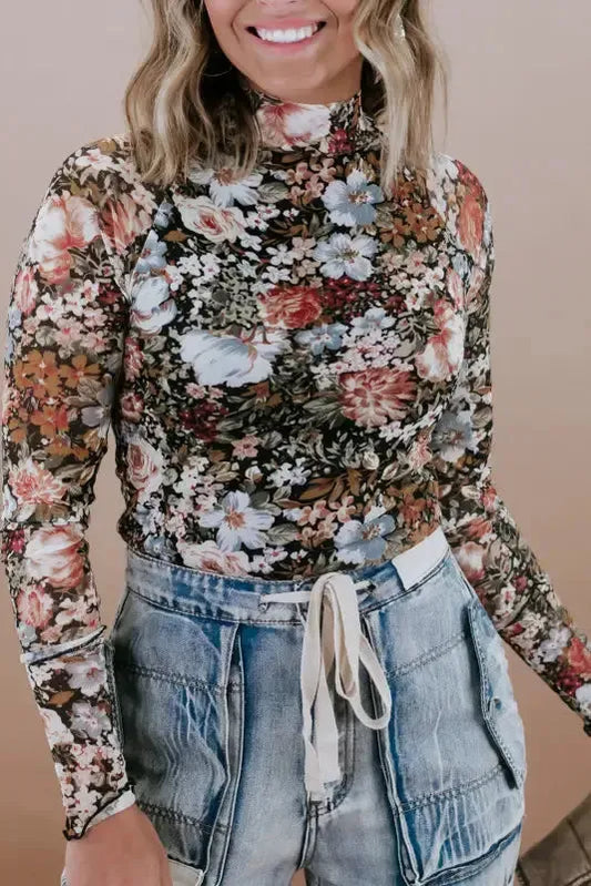 Fleur Sophistication Mesh Top