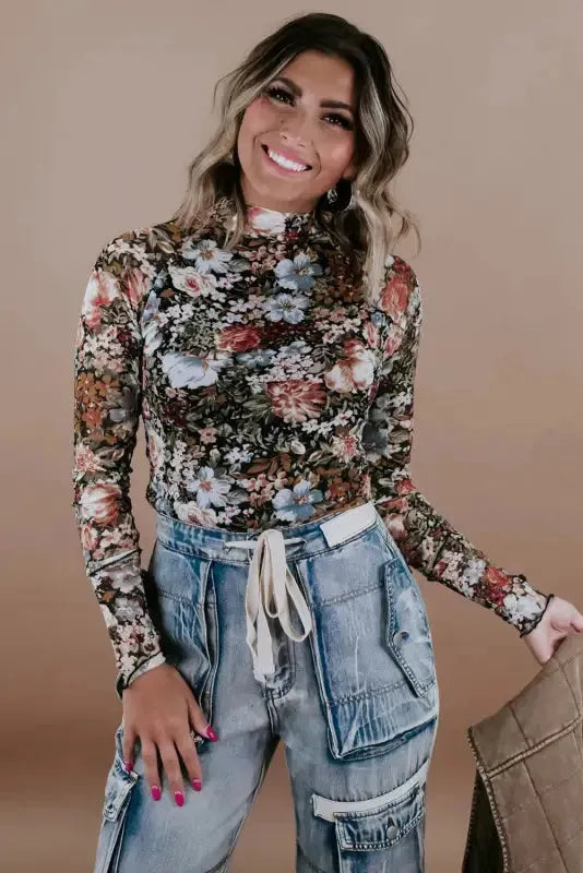 Fleur Sophistication Mesh Top