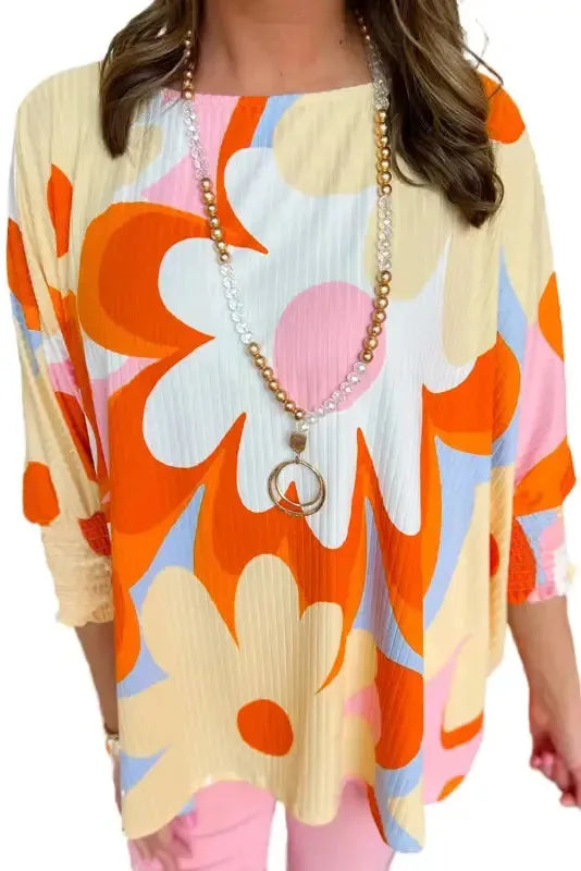 Floral Hug Ribbed Tunic