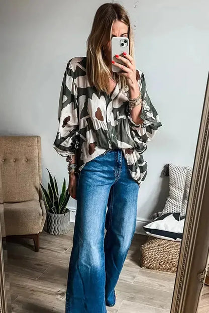 Floral Luck Puff Sleeve Blouse