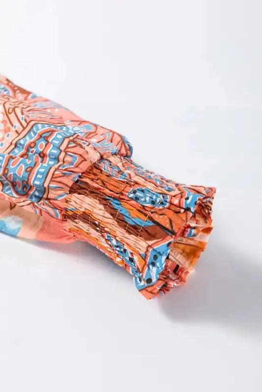 Πουκάμισο με φλοράλ σχέδιο και φαρδιά γραμμή σε στυλ ηλιοβασιλέματος