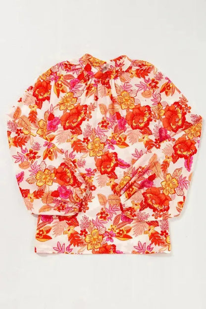 Golden Bloom Pearl Button Blouse
