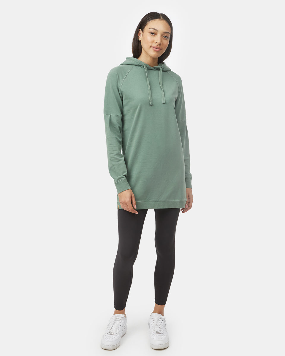 Φόρεμα με κουκούλα και φαρδιά γραμμή, oversized, French Terry