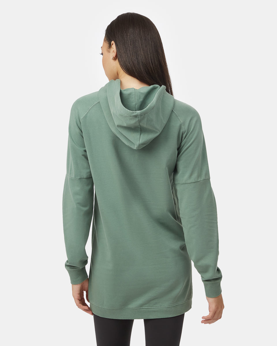 Φόρεμα με κουκούλα και φαρδιά γραμμή, oversized, French Terry