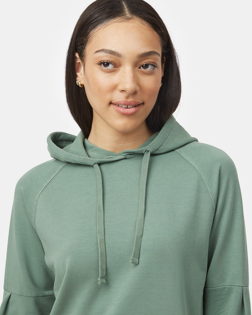 Φόρεμα με κουκούλα και φαρδιά γραμμή, oversized, French Terry