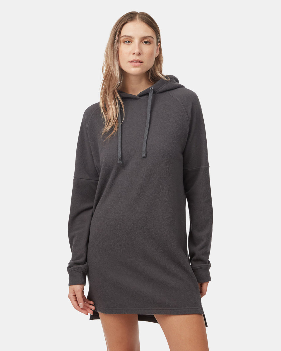 Πολυτελές oversized φόρεμα με κουκούλα