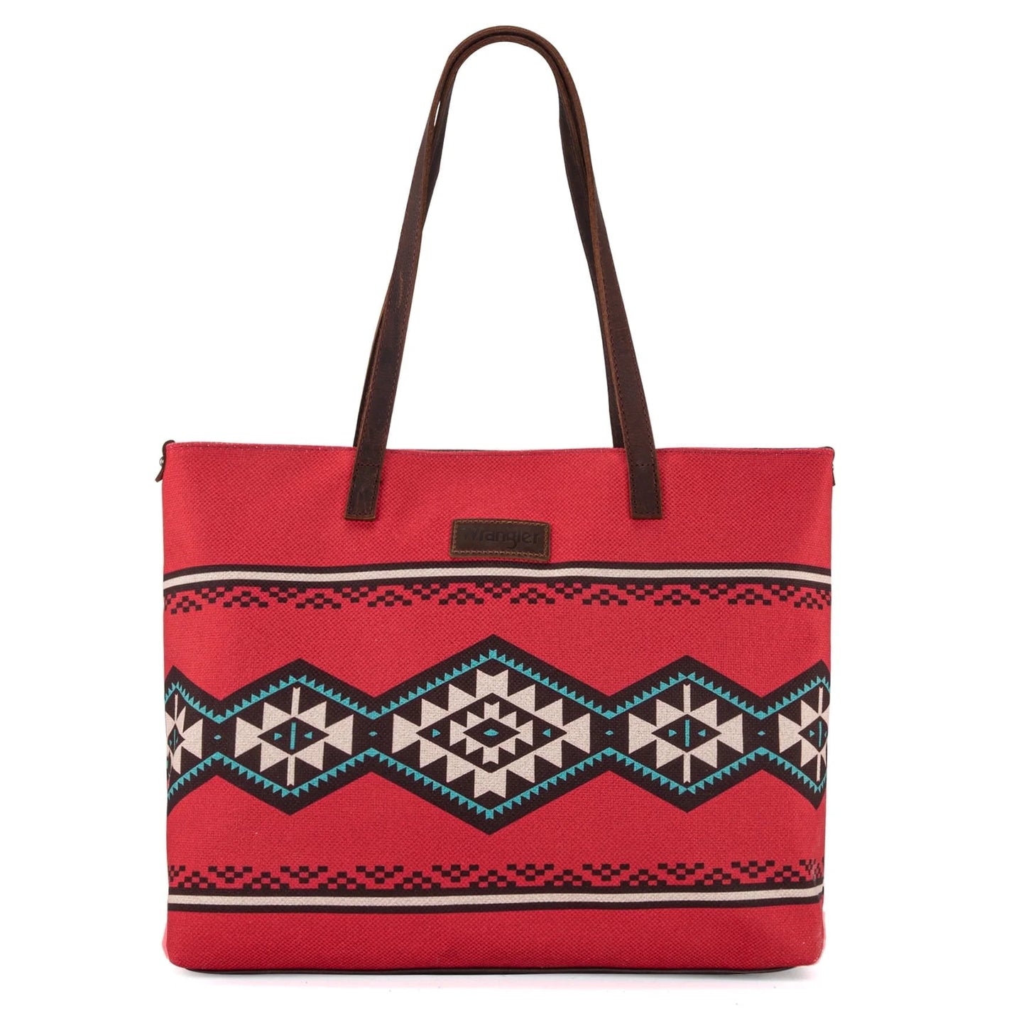 Wrangler Western Tote & Hobo Bag, Leather & Aztec Canvas