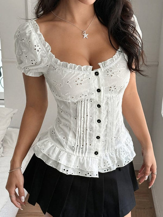 Hot Girl Lace Cutout Top – Summer Streetwear