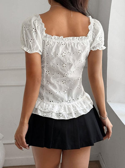 Hot Girl Lace Cutout Top – Summer Streetwear