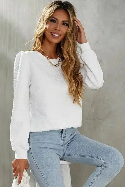 Ivory Elegance Textured Top