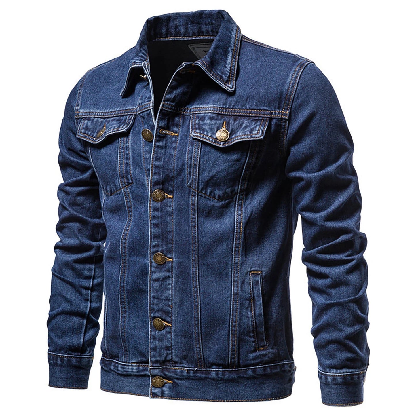 JUUYY Men's Distressed Denim Trucker Jacket