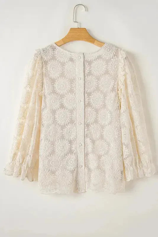 Jacquard Bloom Blouse
