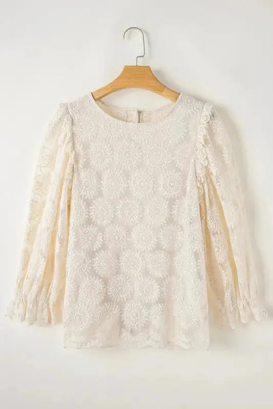 Jacquard Bloom Blouse