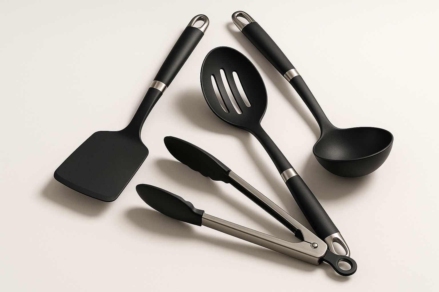 Kitchen essential engineered for daily performance and easy care. Built for durability, safety, and clean design.

Material: Nylon with stainless accents
Care: Dishwasher safe
Best for: Daily cooking
Heat‑resistant to 210°C
Non‑scratch for nonstick
Hanging loops

Matte Black Colour