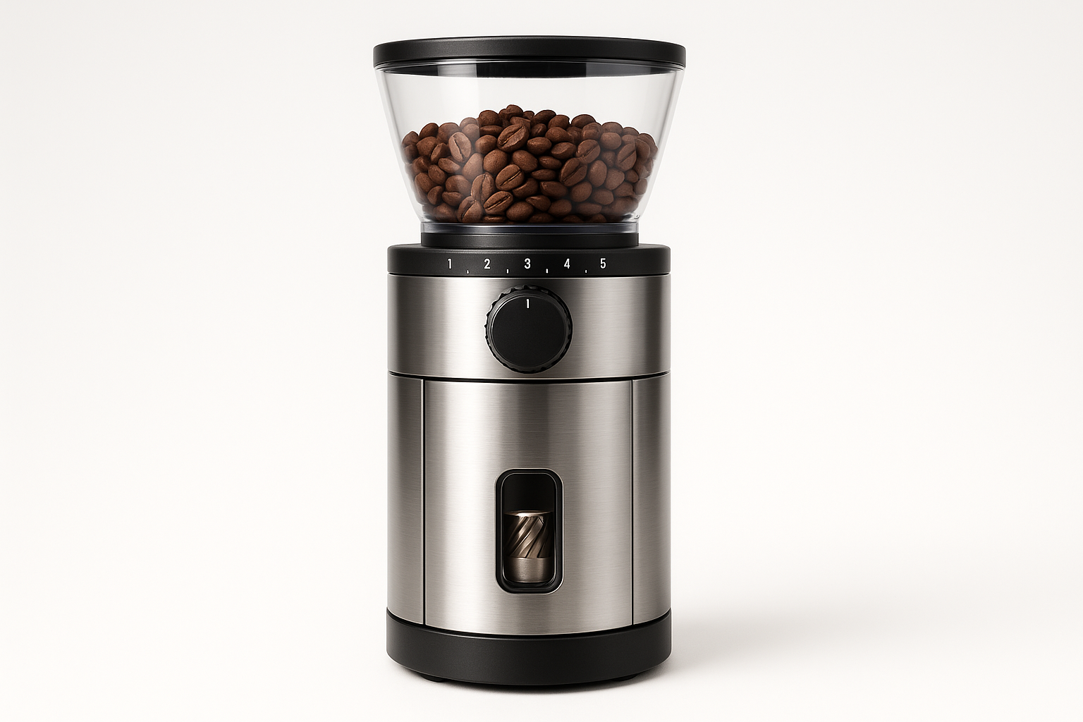 Kitchen essential engineered for daily performance and easy care. Built for durability, safety, and clean design.

Material: Stainless steel and ABS
Care: Brush clean burrs; wipe body
Best for: Espresso to French press
Stainless burrs for uniform grind
15 grind settings
Removable hopper

Quality checks include food‑safe finishes, secure fasteners, and stress‑tested components. Choose size for capacity: Small for 1–2 servings, Medium for family meals, Large for batch prep.