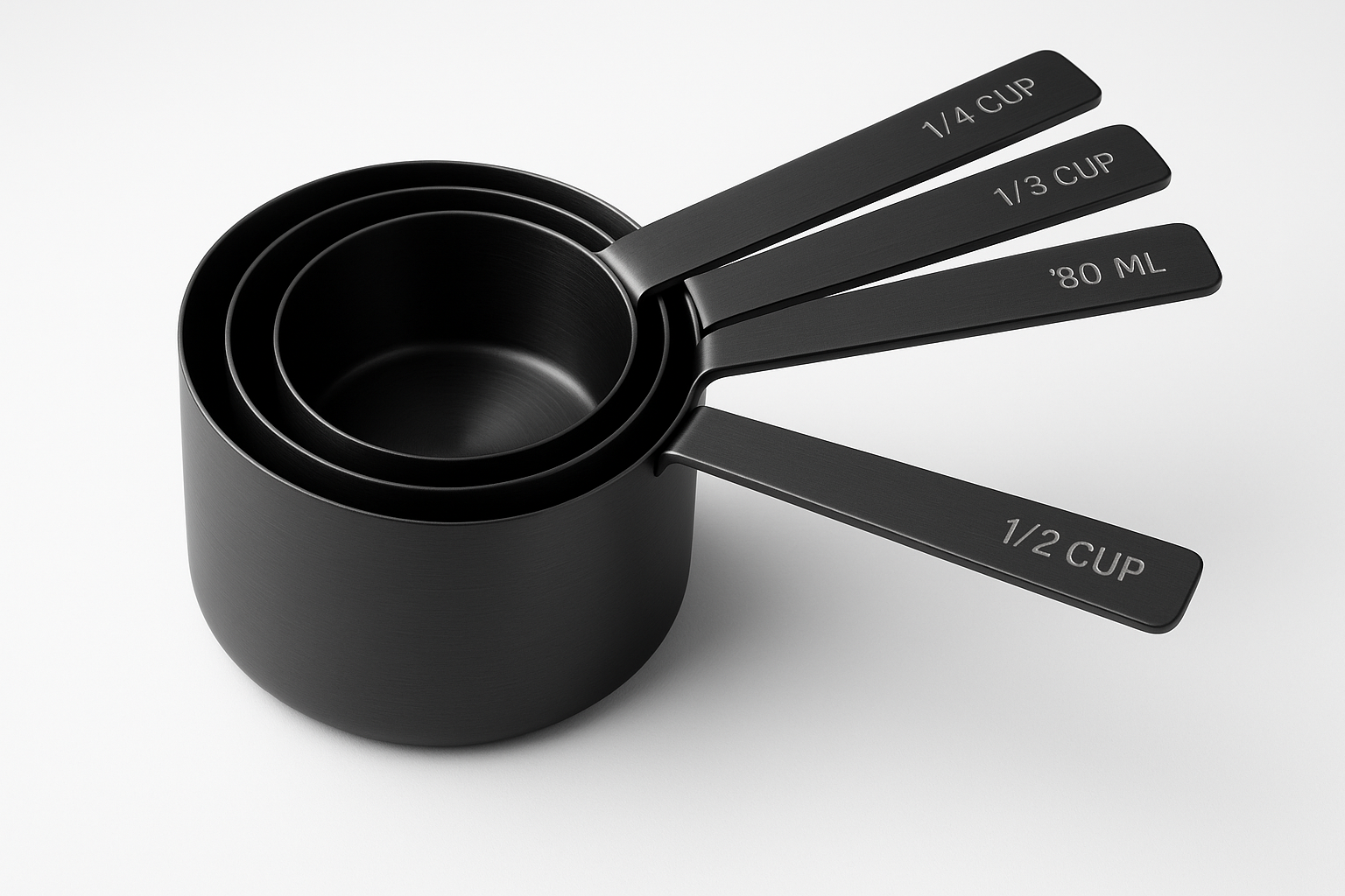 Kitchen essential engineered for daily performance and easy care. Built for durability, safety, and clean design.

Material: Stainless steel
Care: Dishwasher safe
Best for: Baking accuracy
Engraved measurements
Magnetic nesting
Leveling straight edges

Matte black colour