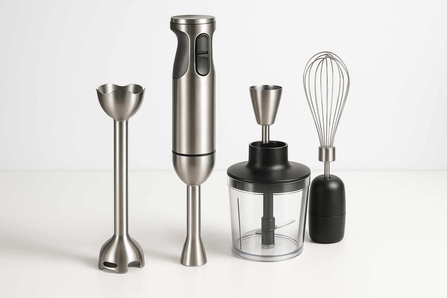 Kitchen essential engineered for daily performance and easy care. Built for durability, safety, and clean design.

Material: Stainless steel shaft, BPA‑free cups
Care: Hand wash attachments; wipe motor
Best for: Soups, sauces, smoothies
Blend, whisk, chop attachments
Variable speed
Detachable stainless shaft

Quality checks include food‑safe finishes, secure fasteners, and stress‑tested components. Choose size for capacity: Small for 1–2 servings, Medium for family meals, Large for batch prep.