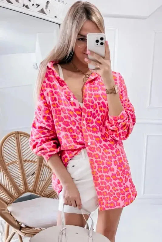 Μπλούζα Leopard Bloom με σχέδιο "Overshirt"