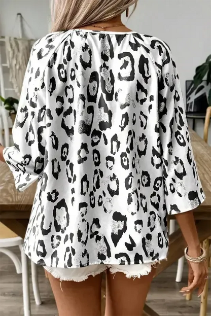 Leopard Luxe Accent Blouse