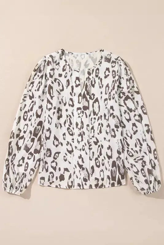 Leopard Luxe Balloon Sleeve Blouse
