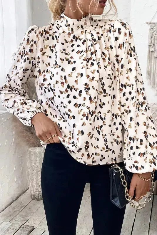 Leopard Luxe Pleated Blouse