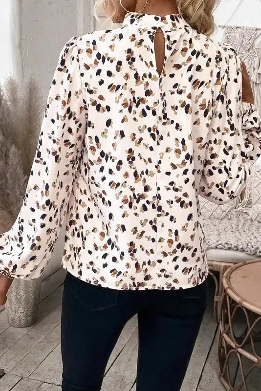 Leopard Luxe Pleated Blouse