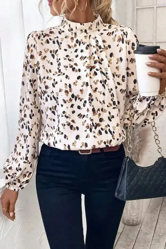 Leopard Luxe Pleated Blouse