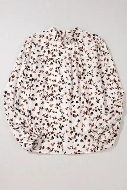 Leopard Luxe Pleated Blouse