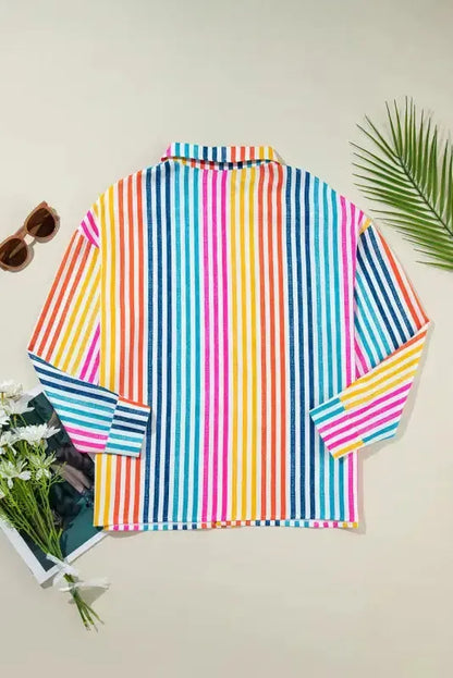 Loose Shirt - Orange Stripe Drop Shoulder