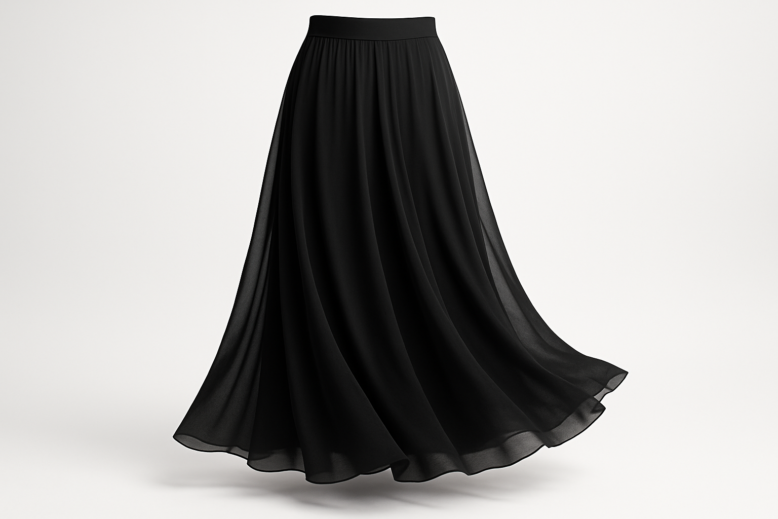 LunaFlow Chiffon Maxi Skirt
