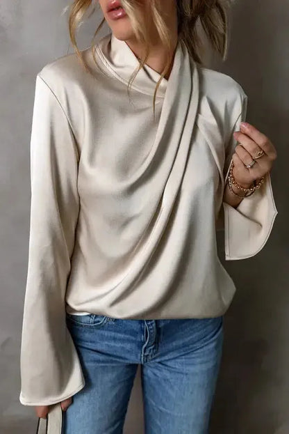 Luxe Satin Crossover Blouse