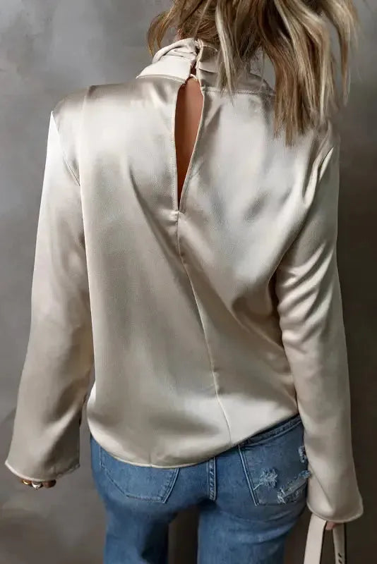 Luxe Satin Crossover Blouse