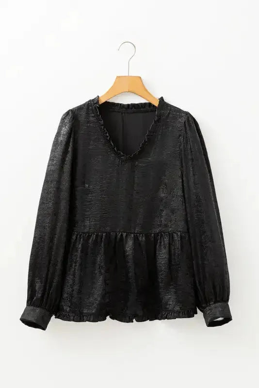 Metallic Velvet Babydoll Blouse