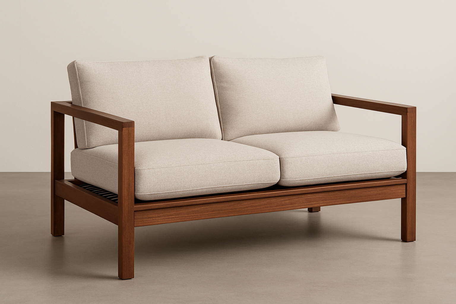 Modern furniture built for daily use. Balanced proportions, durable materials, and easy maintenance for a clean home setup.

Materials: Kiln‑dried hardwood frame, polyester‑linen upholstery
Care: Vacuum weekly; spot clean with mild soap
Ideal use: Living rooms, family spaces
High‑resilience foam cushions
No‑sag webbing suspension
Removable, stain‑resistant covers

Walnut