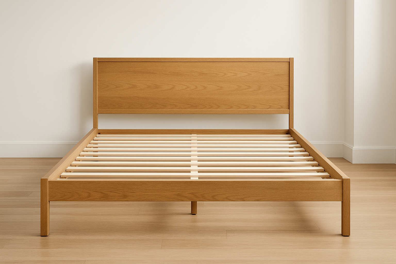 Modern furniture built for daily use. Balanced proportions, durable materials, and easy maintenance for a clean home setup.

Materials: Solid wood rails, engineered panels
Care: Dust rails; retighten bolts seasonally
Ideal use: Primary or guest bedrooms
Slat system—no box spring
Center beam support
Non‑slip slats

Natural Oak Colour