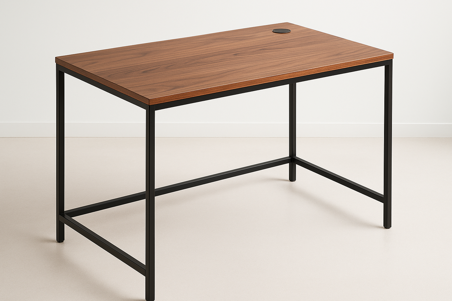 Modern furniture built for daily use. Balanced proportions, durable materials, and easy maintenance for a clean home setup.

Materials: Veneer top, powder‑coated steel
Care: Wipe clean; use desk mat
Ideal use: Home office, study
Cable grommet
Steel frame support
Scratch‑resistant surface

Walnut colour