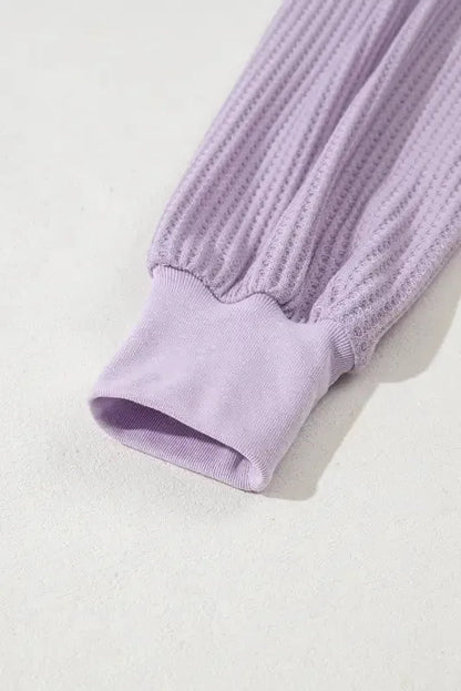 Modern Slouch Waffle Knit Blouse - Orchid