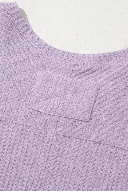 Modern Slouch Waffle Knit Blouse - Orchid
