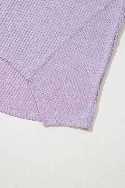 Modern Slouch Waffle Knit Blouse - Orchid