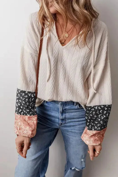 Patchwork Petals Knit Blouse