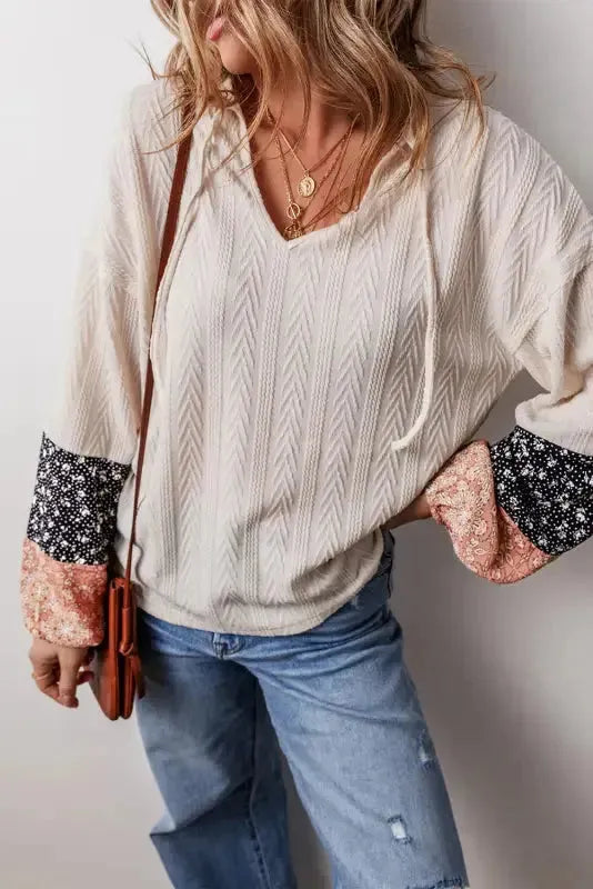 Patchwork Petals Knit Blouse